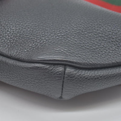 $1290 Gucci Grained Calfskin Small Logo Belt Bag Black