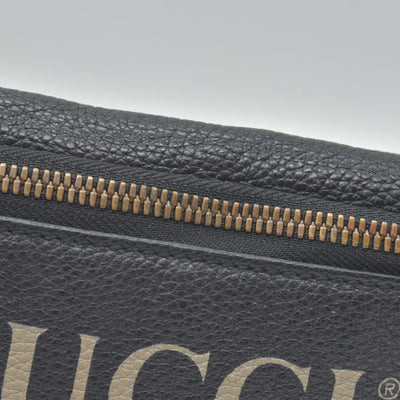 $1290 Gucci Grained Calfskin Small Logo Belt Bag Black