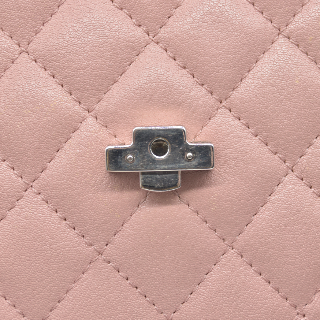 $4200 Chanel Lambskin Quilted Mini CC Box Camera Bag Pink