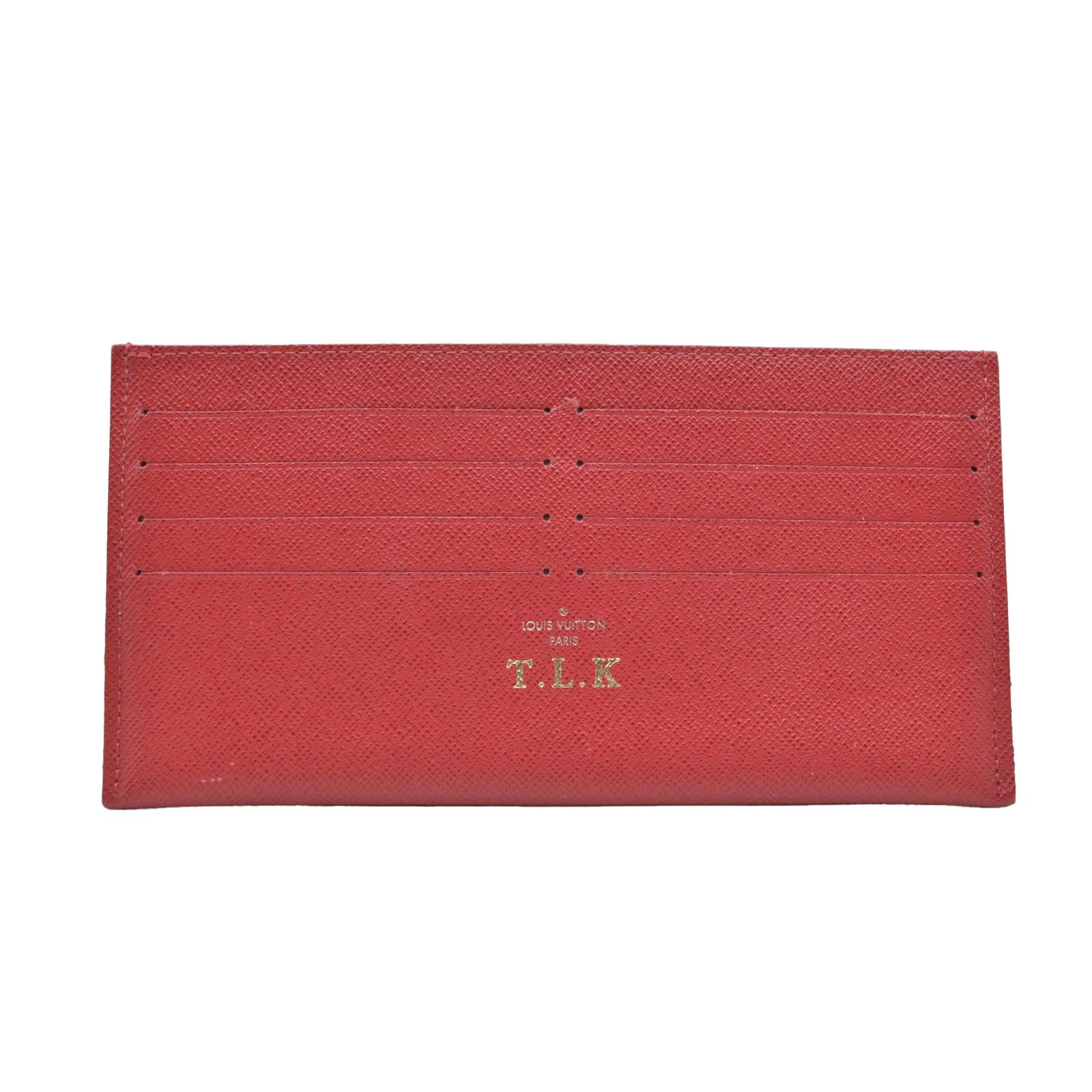 $500 Louis Vuitton  Calfskin Pochette Felicie Card Holder Insert Red