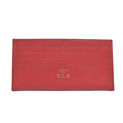 $500 Louis Vuitton  Calfskin Pochette Felicie Card Holder Insert Red