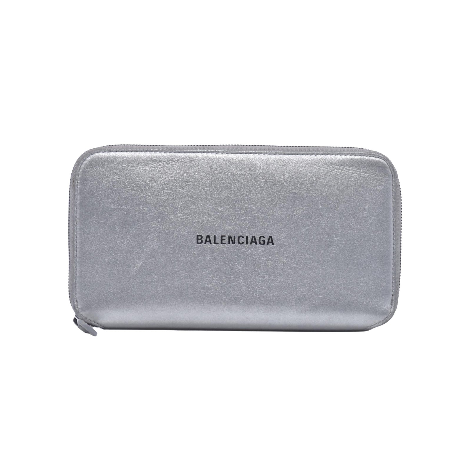 Balenciaga Silver Metallic Wallet  CONSIGNMENT 10021042