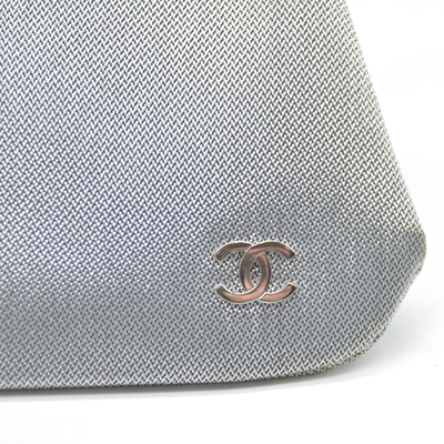 Chanel Kisslock Metallic Silver Clutch