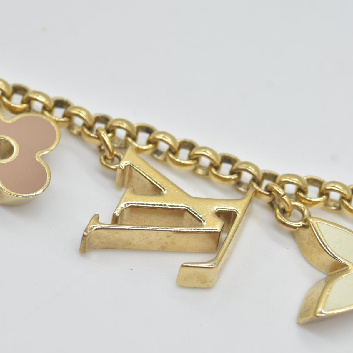 $655 Louis Vuitton Fleur de Monogram Bag Charm Chain