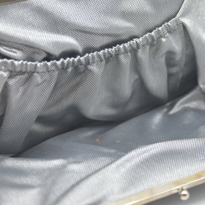 Chanel Kisslock Metallic Silver Clutch