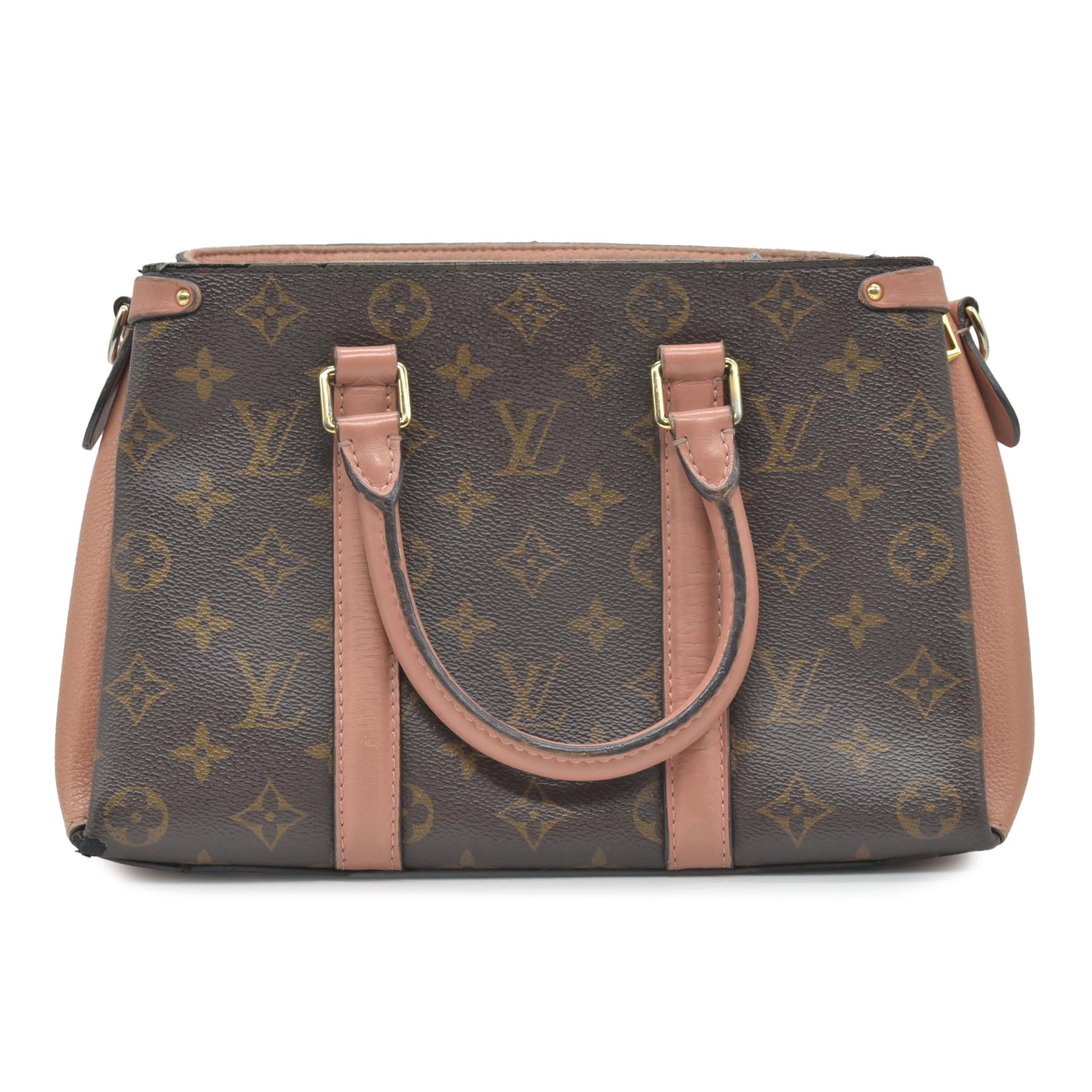 $2560 2019 Louis Vuitton Soufflot BB Monogram Peach Shoulder Bag Cloth CA4129 10019424