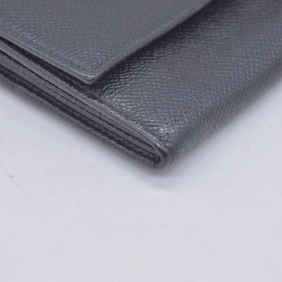 $790 BVLGARI Leather Bifold Long Wallet Black CONSIGNMENT 10021048