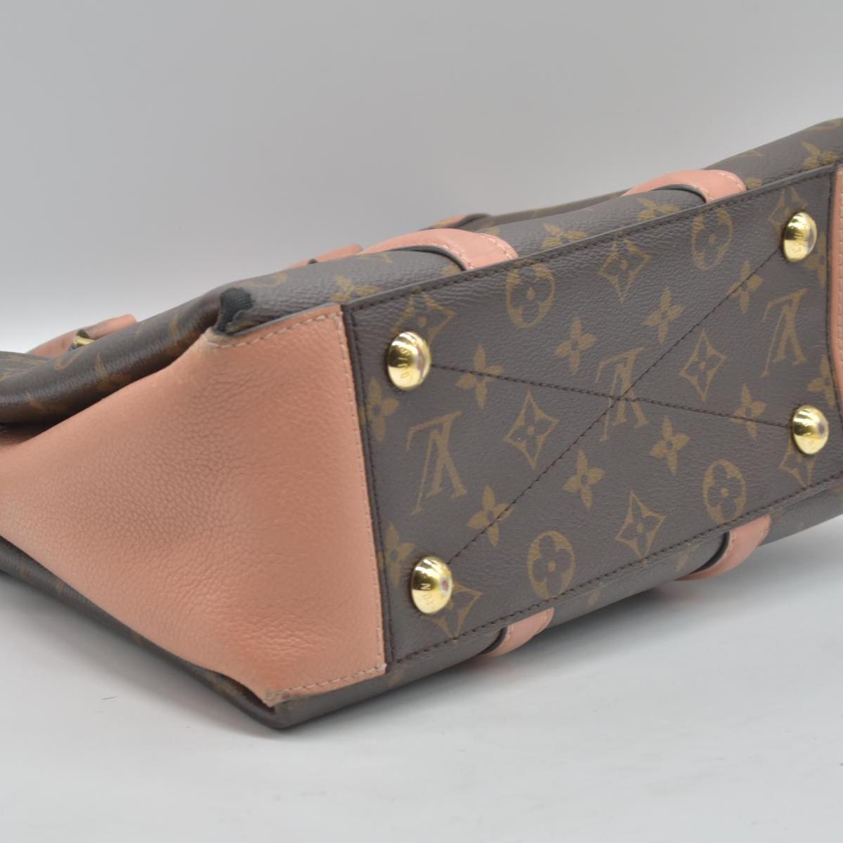 $2560 2019 Louis Vuitton Soufflot BB Monogram Peach Shoulder Bag Cloth CA4129 10019424