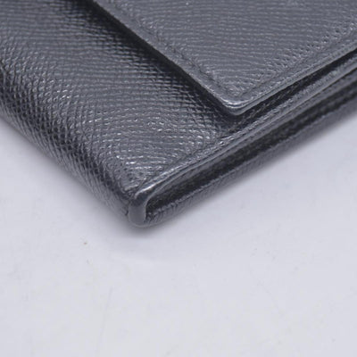 $790 BVLGARI Leather Bifold Long Wallet Black CONSIGNMENT 10021048
