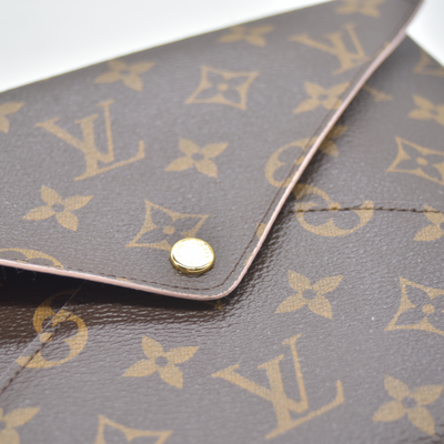 $845 2017 Louis Vuitton Monogram Large Kirigami Pochette Insert Rose Ballerine SP3107