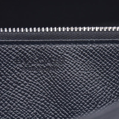 $790 BVLGARI Leather Bifold Long Wallet Black CONSIGNMENT 10021048