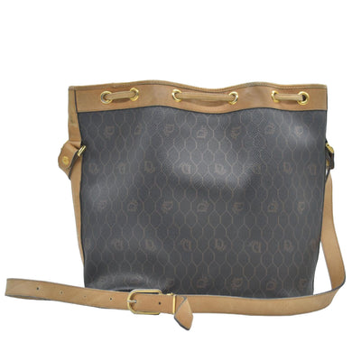 $1150 Christian Dior Vintage Coated Canvas Honeycomb Bucket Bag Tan Brown CONSIGNMENT