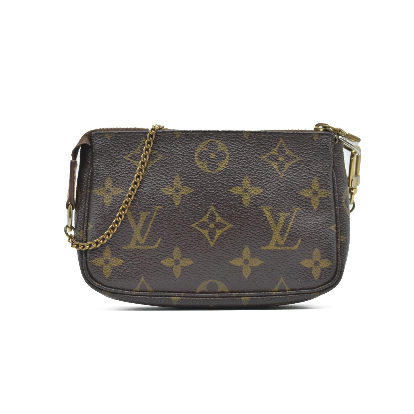 $890 2007 Louis Vuitton Monogram Mini Pochette Accessories Pouch DU4027