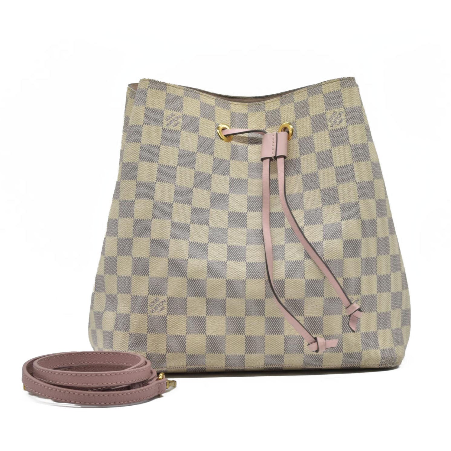 $2550 2019 Louis Vuitton Damier Azur Neonoe MM Eau De Rose SP1159