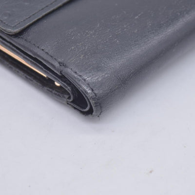 $590 Givenchy Black Ostrich-Effect Leather Clasp Wallet  CONSIGNMENT 10021039