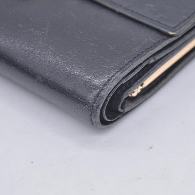 $590 Givenchy Black Ostrich-Effect Leather Clasp Wallet  CONSIGNMENT 10021039