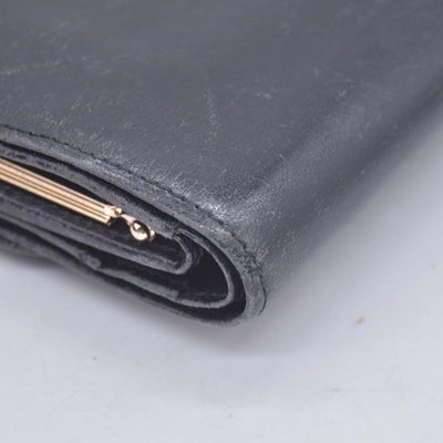 $590 Givenchy Black Ostrich-Effect Leather Clasp Wallet  CONSIGNMENT 10021039