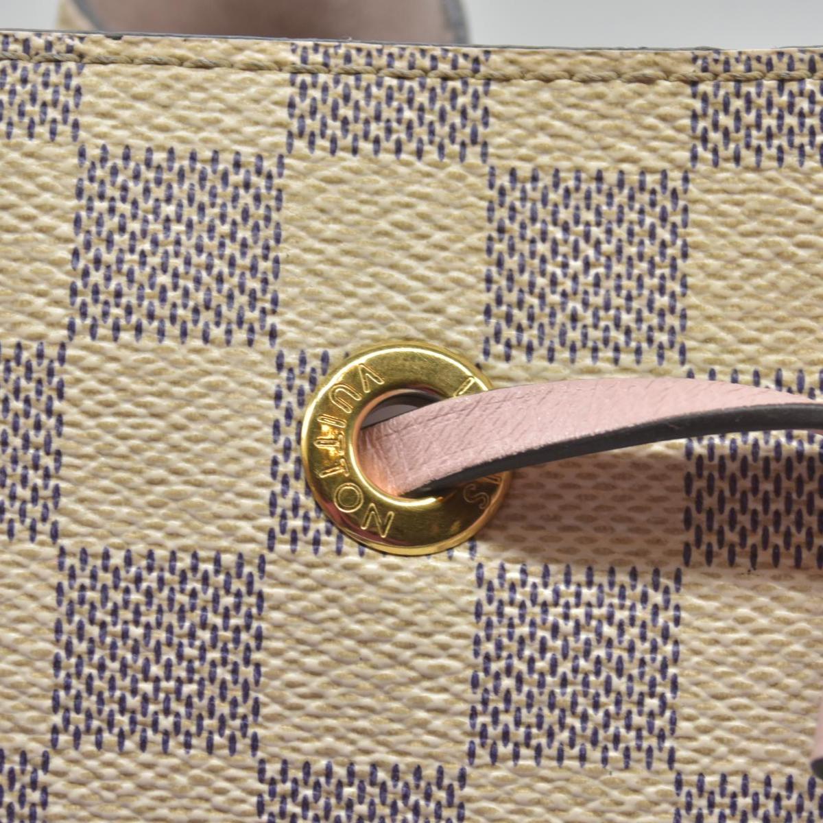 $2550 2019 Louis Vuitton Damier Azur Neonoe MM Eau De Rose SP1159