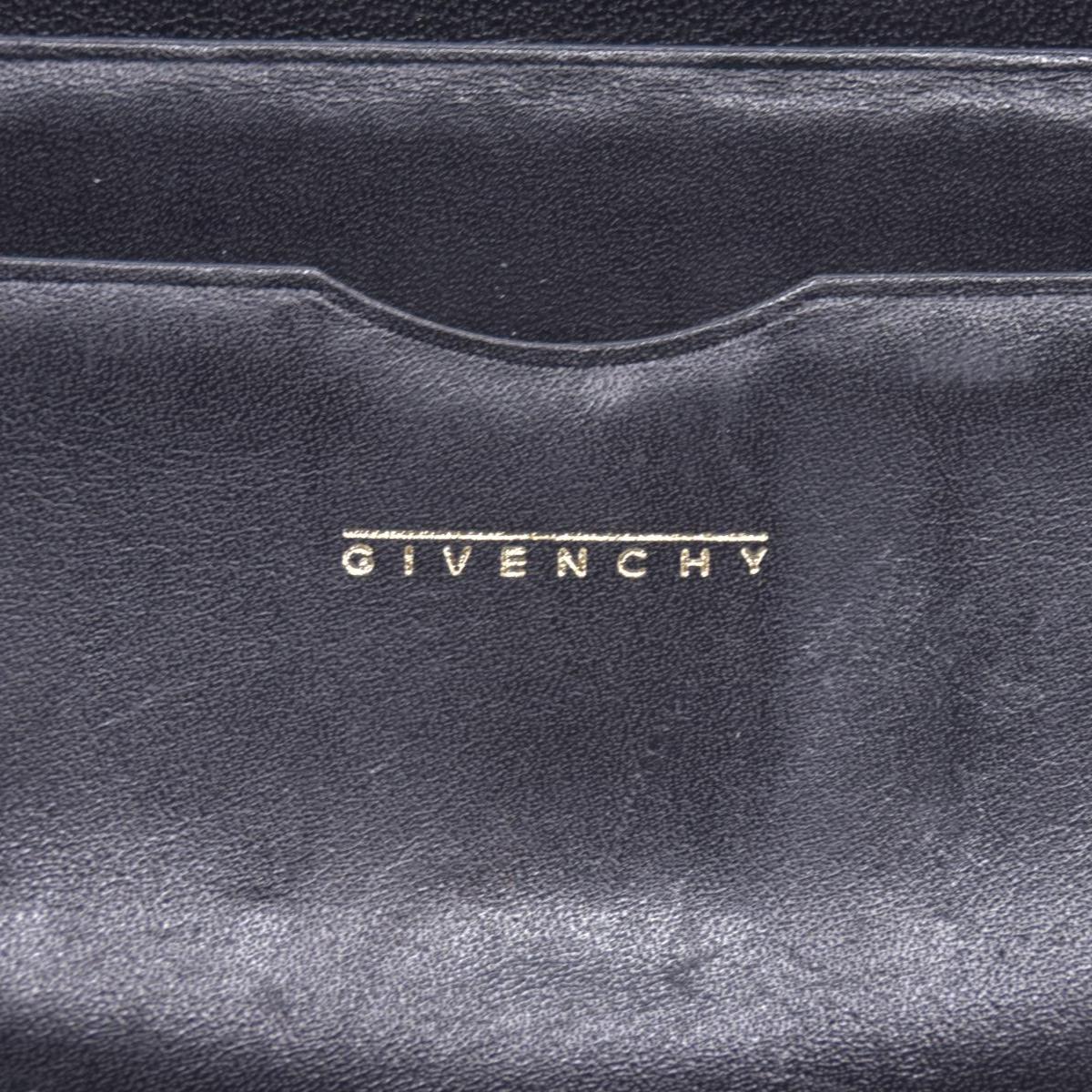 $590 Givenchy Black Ostrich-Effect Leather Clasp Wallet  CONSIGNMENT 10021039