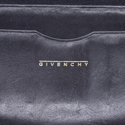 $590 Givenchy Black Ostrich-Effect Leather Clasp Wallet  CONSIGNMENT 10021039