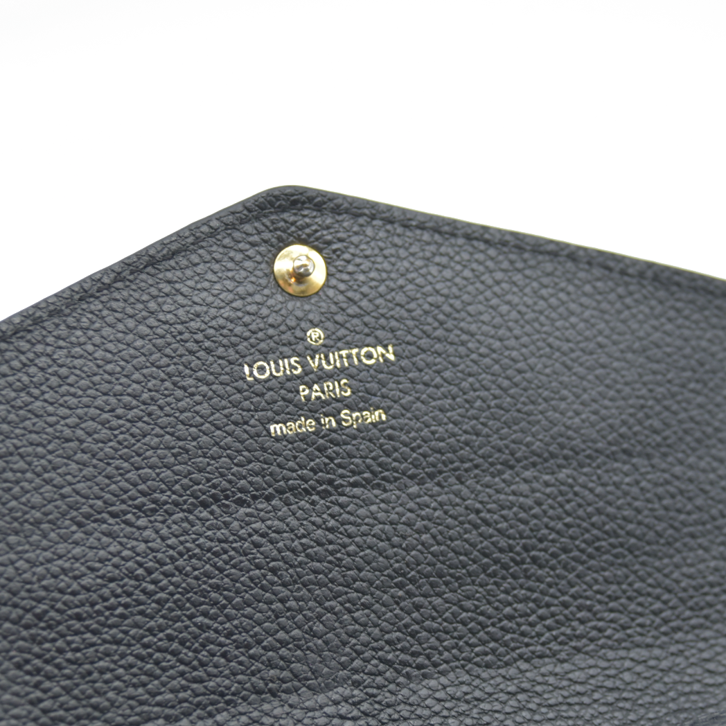 $950 Louis Vuitton  Empreinte Sarah Wallet NM Black 2017 CA1167
