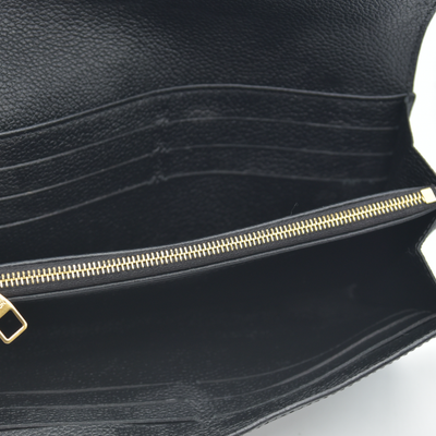 $950 Louis Vuitton  Empreinte Sarah Wallet NM Black 2017 CA1167
