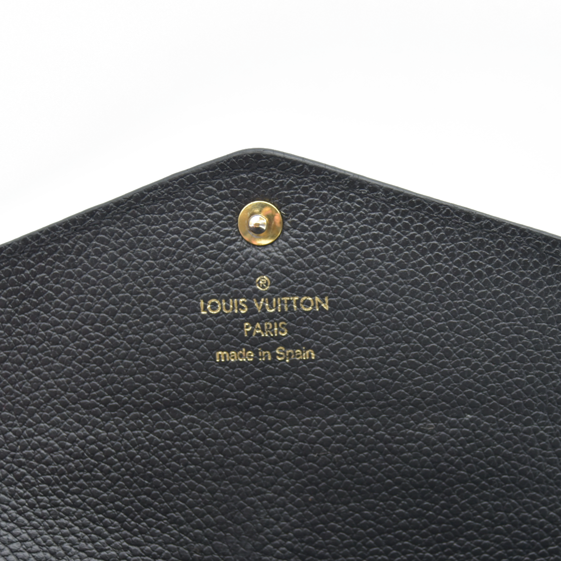 $950 Louis Vuitton  Empreinte Sarah Wallet NM Black 2017 CA1167