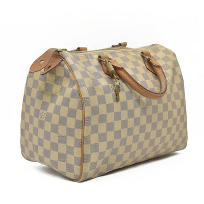 $1550 Louis Vuitton Damier Azur Speedy 30 MB0184