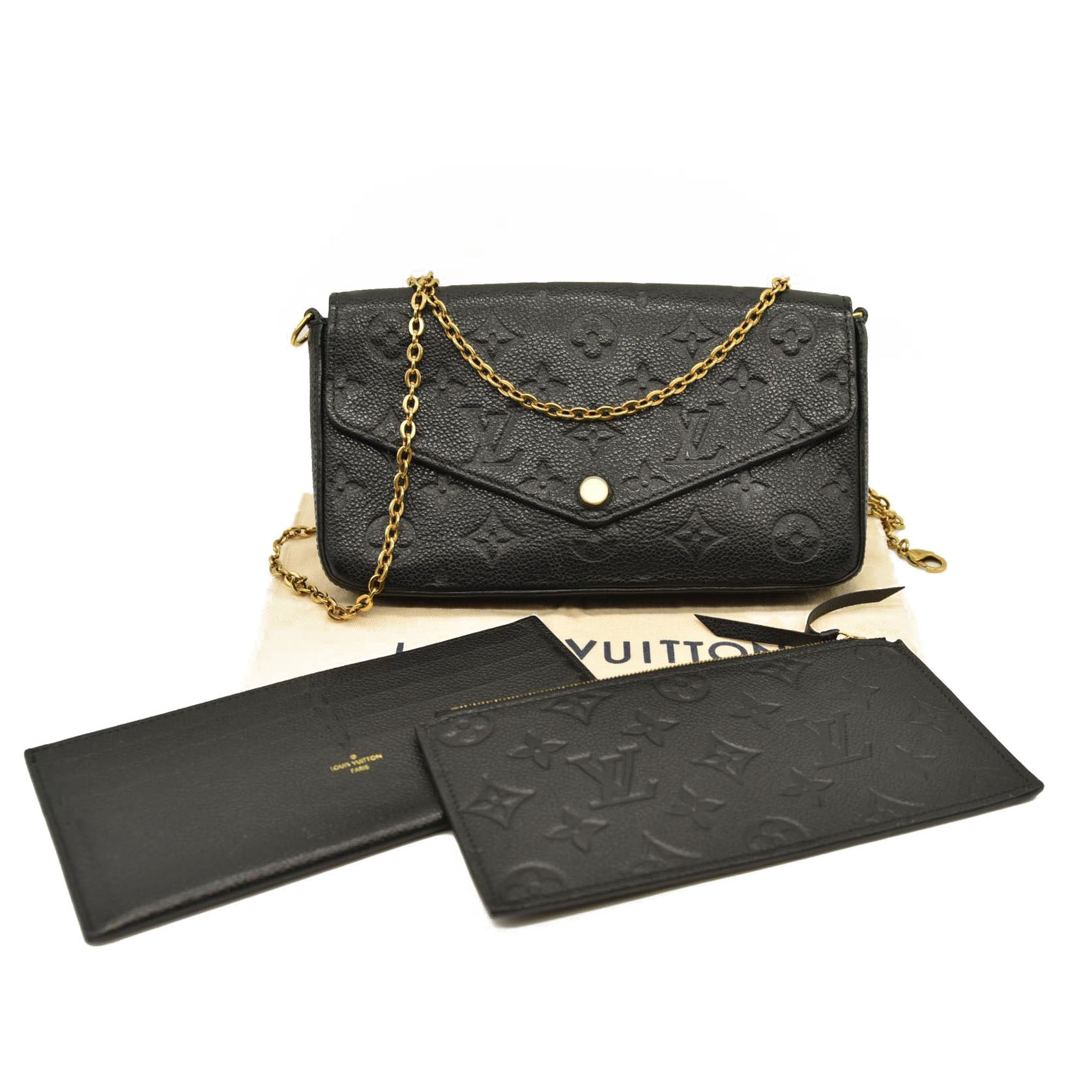 Louis Vuitton  Empreinte Pochette Felicie Chain Wallet Black