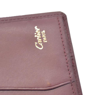Must de Cartier Leather Bifold Long Wallet Bordeaux