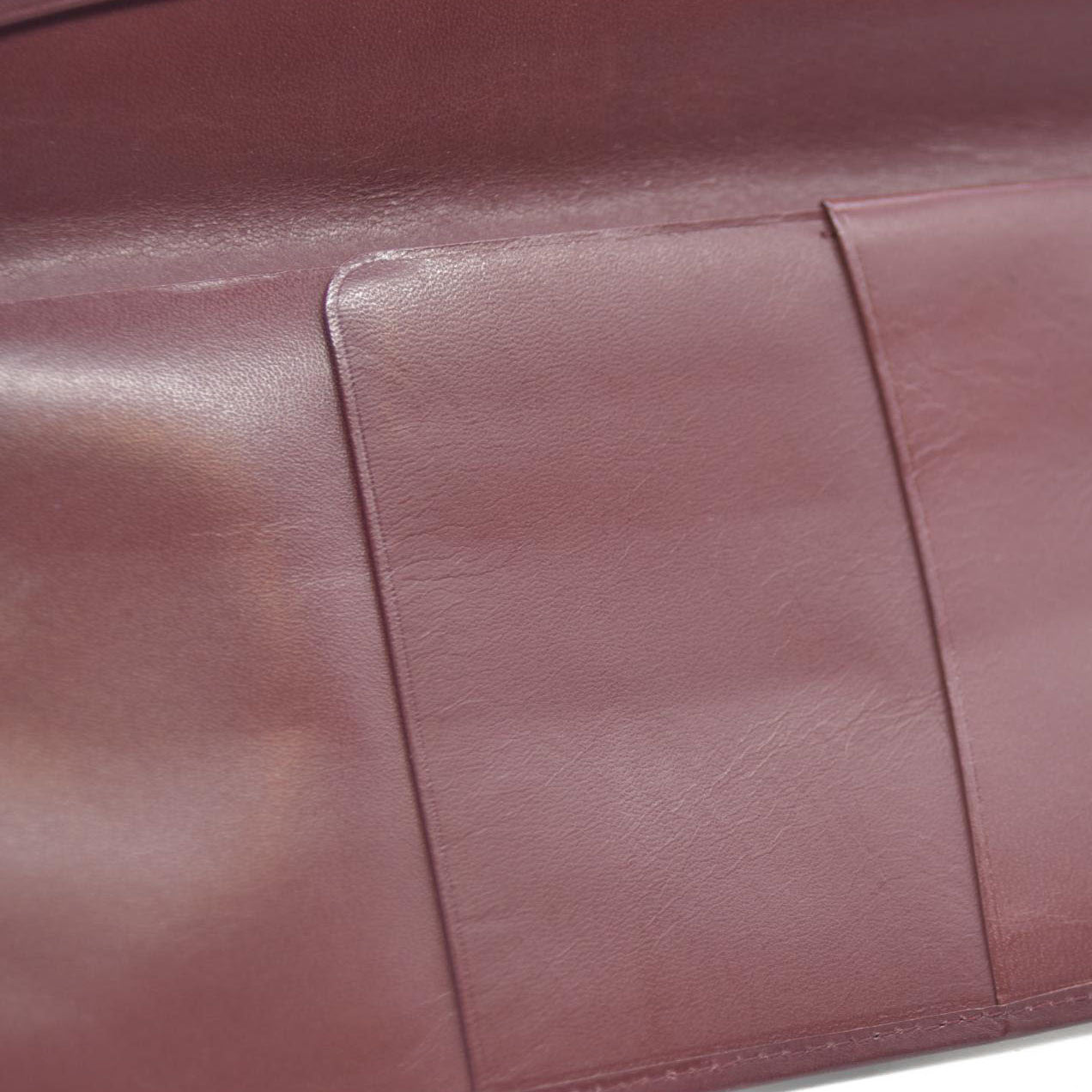 Must de Cartier Leather Bifold Long Wallet Bordeaux