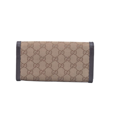 Gucci GG Brown Canvas Bifold Wallet  CONSIGNMENT 10021043