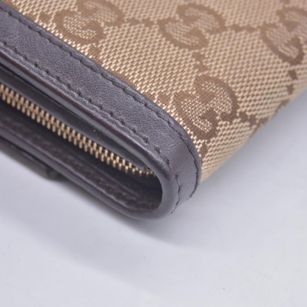 Gucci GG Brown Canvas Bifold Wallet  CONSIGNMENT 10021043