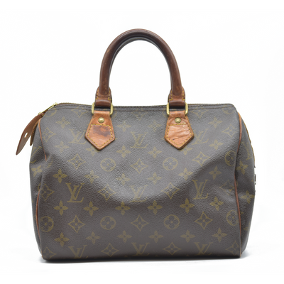 1988 Louis Vuitton Speedy 25 Handbag Monogram Brown 884