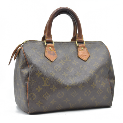1988 Louis Vuitton Speedy 25 Handbag Monogram Brown 884