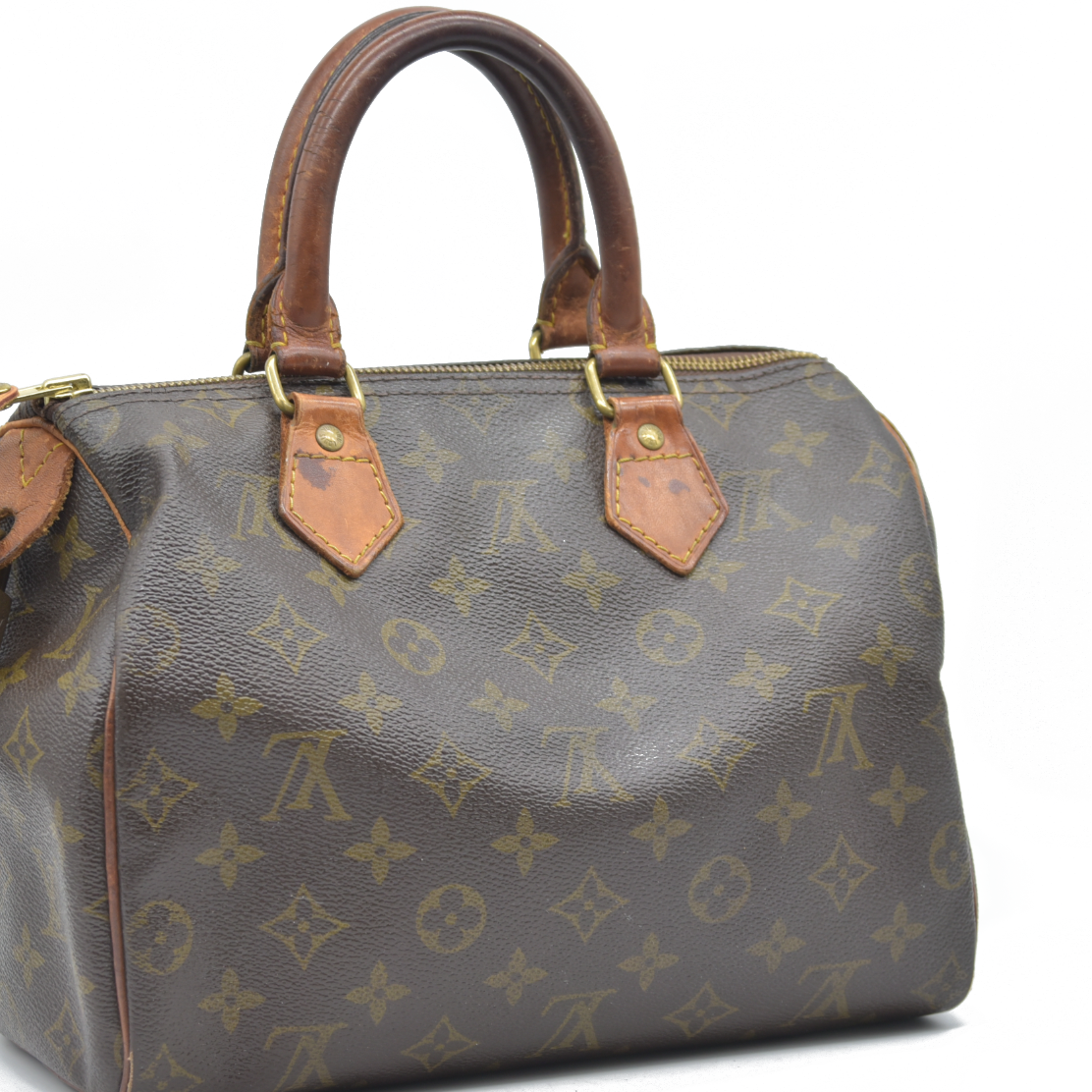 1988 Louis Vuitton Speedy 25 Handbag Monogram Brown 884