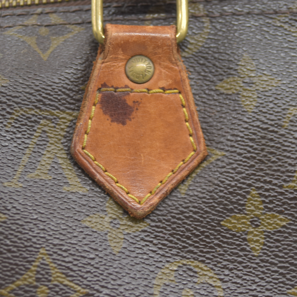 1988 Louis Vuitton Speedy 25 Handbag Monogram Brown 884