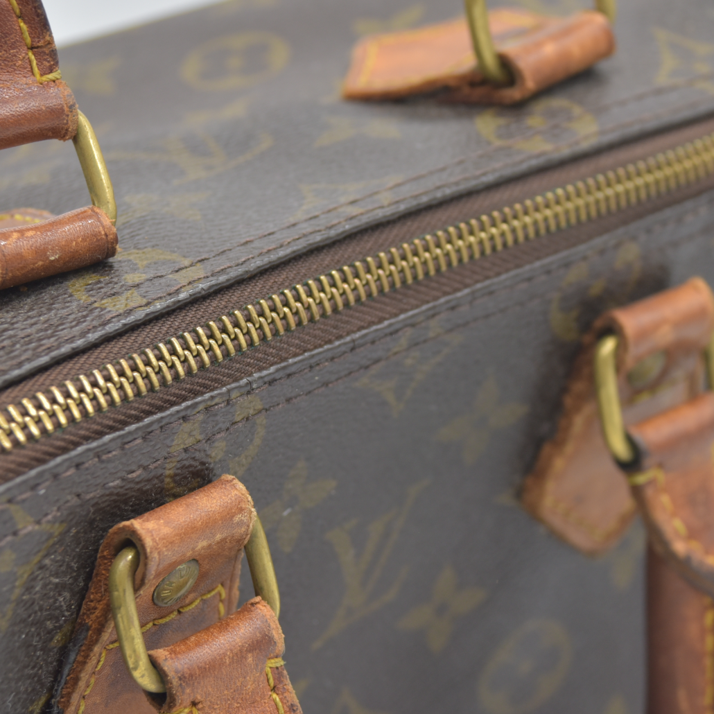 1988 Louis Vuitton Speedy 25 Handbag Monogram Brown 884