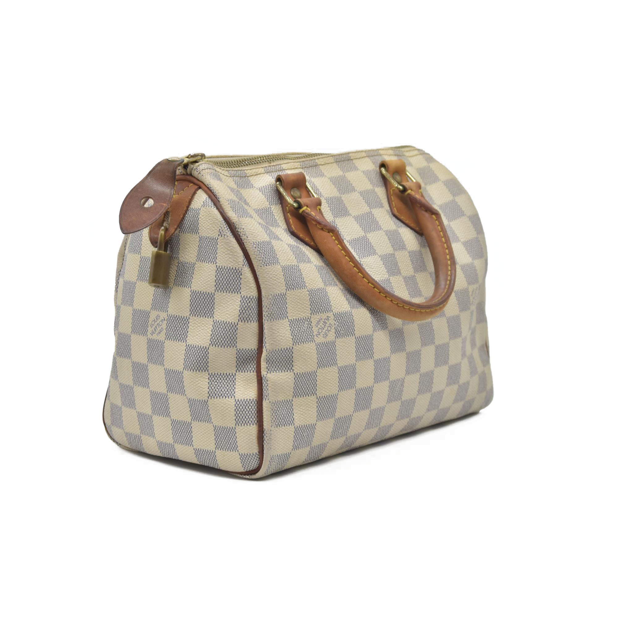 $1490 Louis Vuitton Damier Azur Speedy 25 MB0151