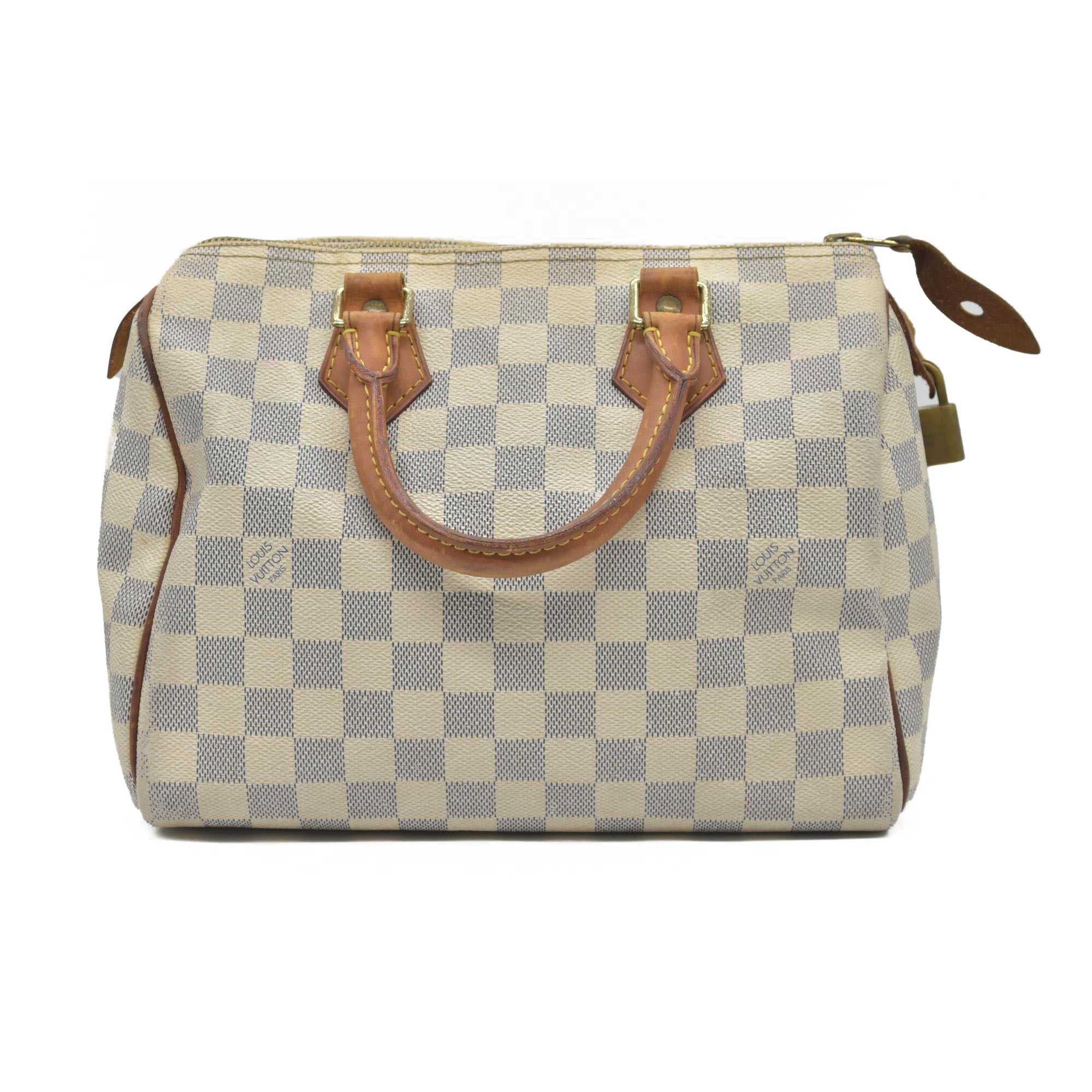 $1490 Louis Vuitton Damier Azur Speedy 25 MB0151