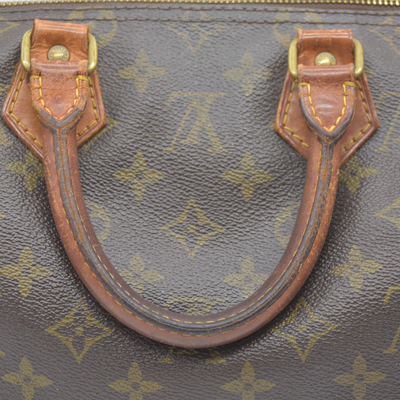1988 Louis Vuitton Speedy 25 Handbag Monogram Brown 884