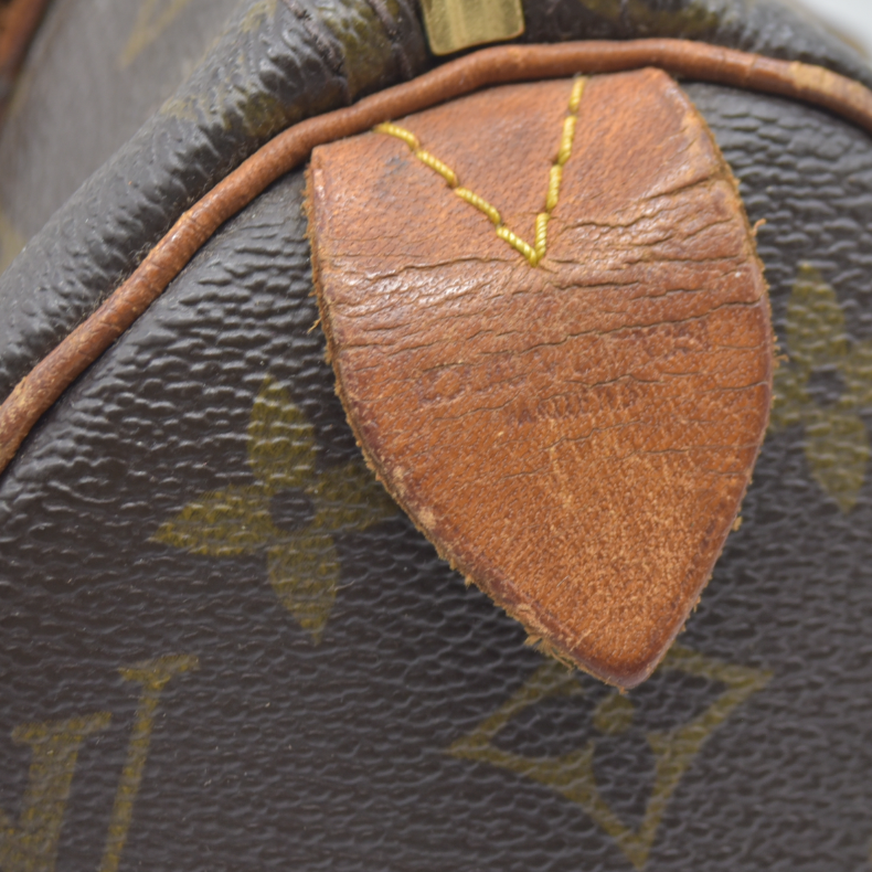 1988 Louis Vuitton Speedy 25 Handbag Monogram Brown 884
