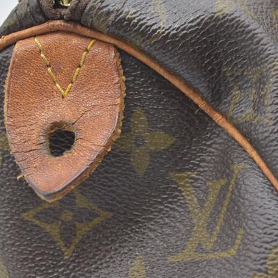 1988 Louis Vuitton Speedy 25 Handbag Monogram Brown 884