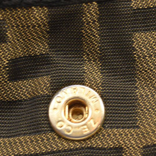 USED FENDI Vintage Zucca Folding Tote Hand Bag Nylon Leather Brown