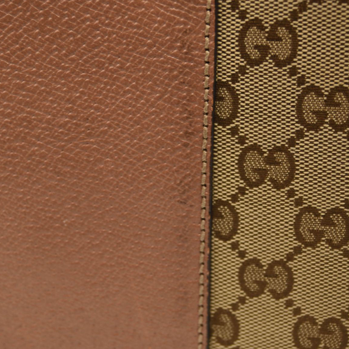 GUCCI Monogram Textured Calfskin Medium Bree Foldover Tote Beige Ebony Nocciola