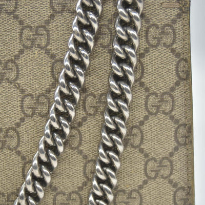 $3350 GUCCI GG Supreme Monogram Suede Small Dionysus Shoulder Bag Beige Black