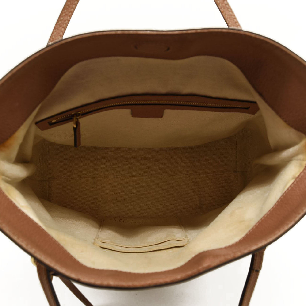 GUCCI Monogram Textured Calfskin Medium Bree Foldover Tote Beige Ebony Nocciola