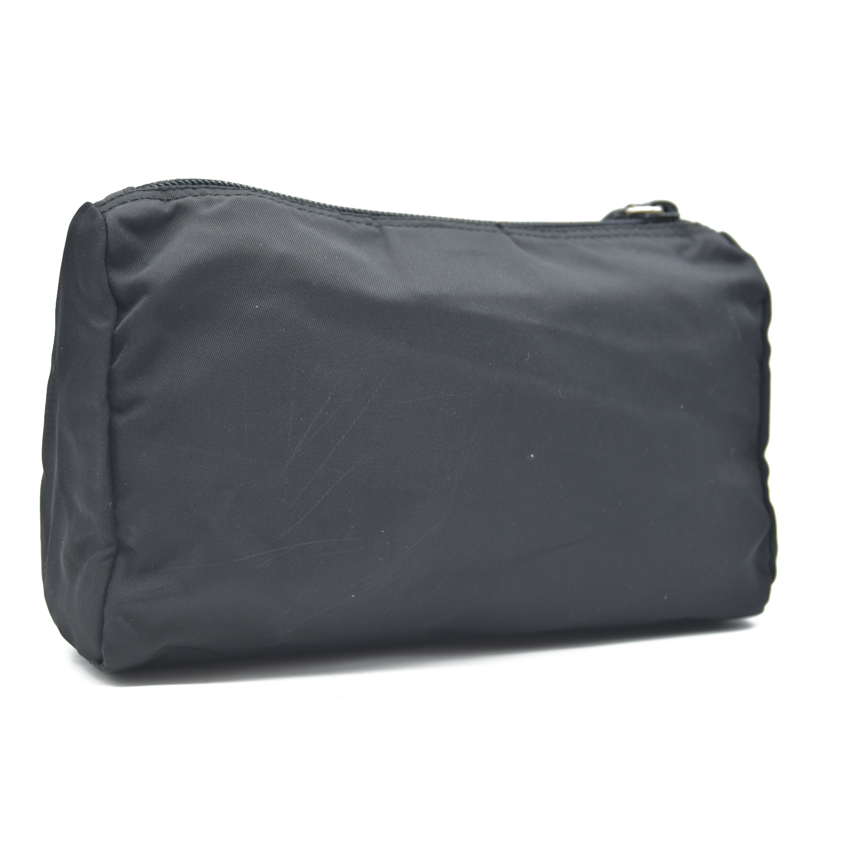 $825 Prada Black Tessuto Nylon Medium Pouch Clutch Bag CONSIGNMENT