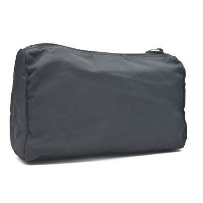 $825 Prada Black Tessuto Nylon Medium Pouch Clutch Bag CONSIGNMENT