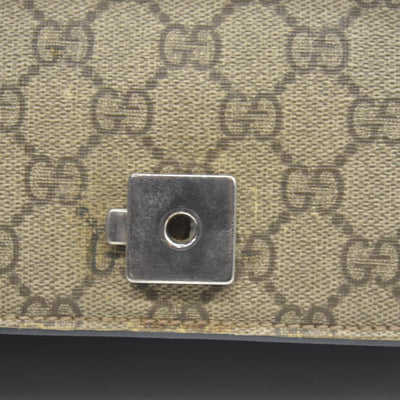 $3350 GUCCI GG Supreme Monogram Suede Small Dionysus Shoulder Bag Beige Black